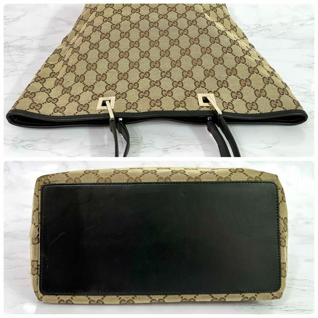 Gucci(グッチ)のグッチ GUCCI トートバッグ GGキャンバス レザー ブラウン レディースのバッグ(トートバッグ)の商品写真