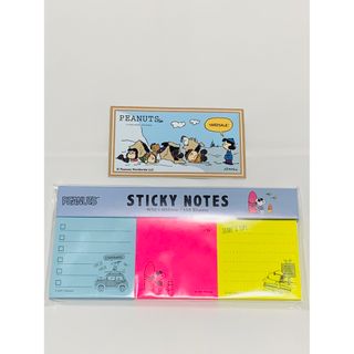 ピーナッツ STICKY NOTES メモ + スヌーピー シール　2点セット(ノート/メモ帳/ふせん)