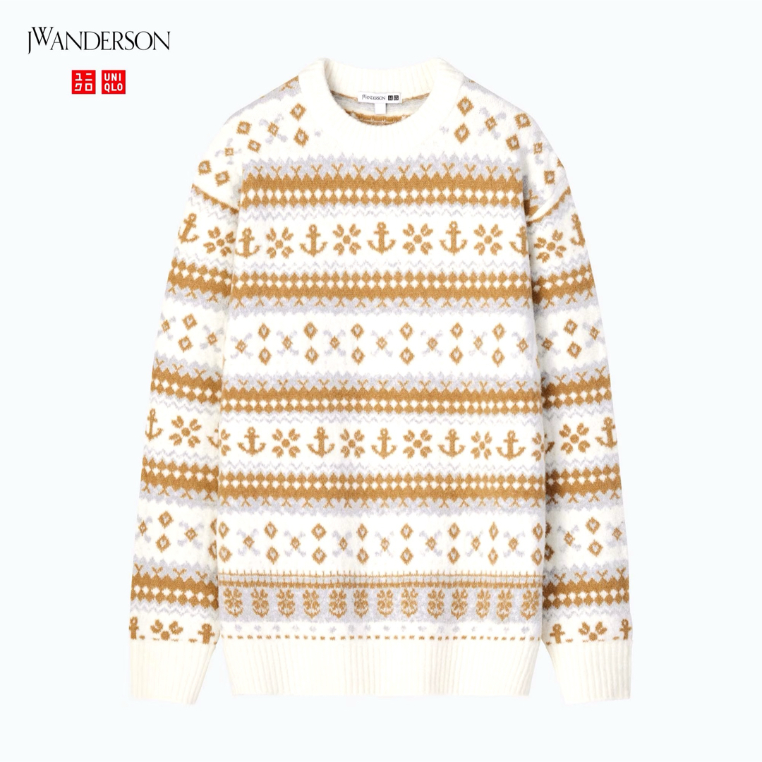 J.W.ANDERSON(ジェイダブリューアンダーソン)のsale!新品タグ付☆UNIQLO×JW Anderson☆スフレヤーンセーター メンズのトップス(ニット/セーター)の商品写真