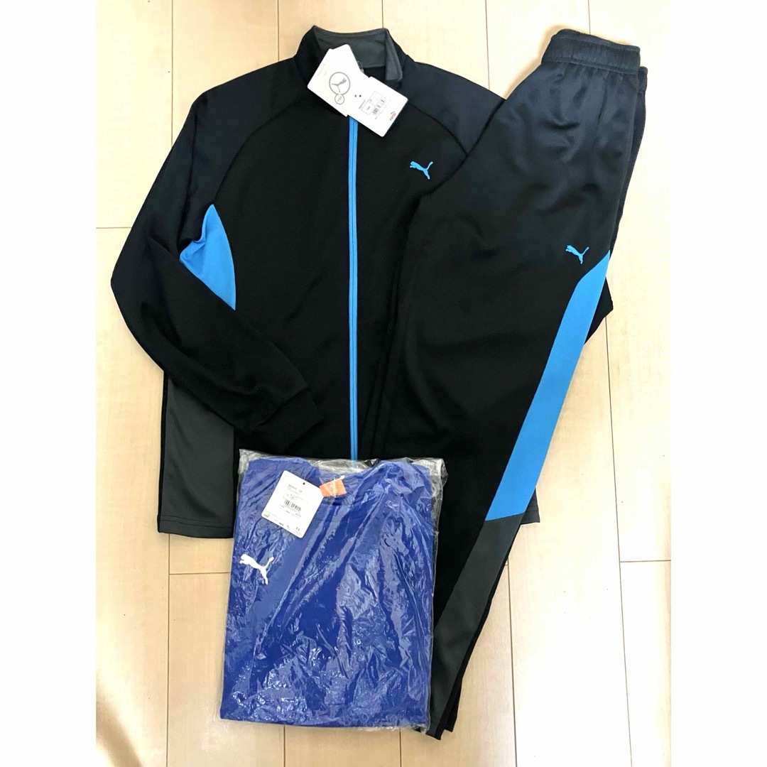 PUMA(プーマ)のプーマ  ジャージ  上下 ＋ 半袖 Ｔシャツ 160  新品 キッズ/ベビー/マタニティのキッズ服男の子用(90cm~)(ジャケット/上着)の商品写真