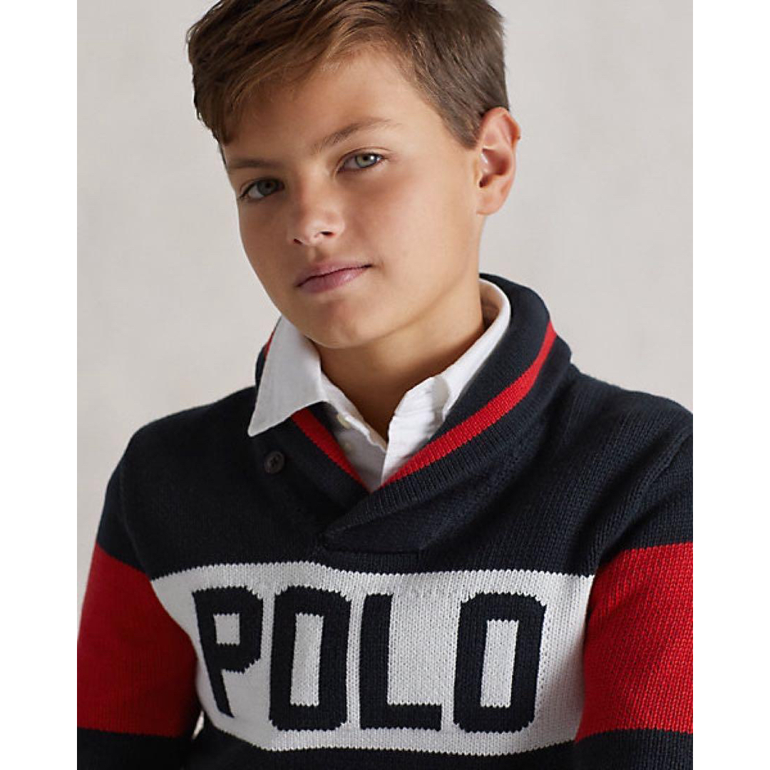 Ralph Lauren(ラルフローレン)の【新品】ラルフローレン ポロロゴ ニット セーター L キッズ/ベビー/マタニティのキッズ服男の子用(90cm~)(ジャケット/上着)の商品写真