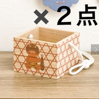 スリーコインズ(3COINS)の豆まきボックス　２点　スリーコインズ　3coins 枡(小道具)