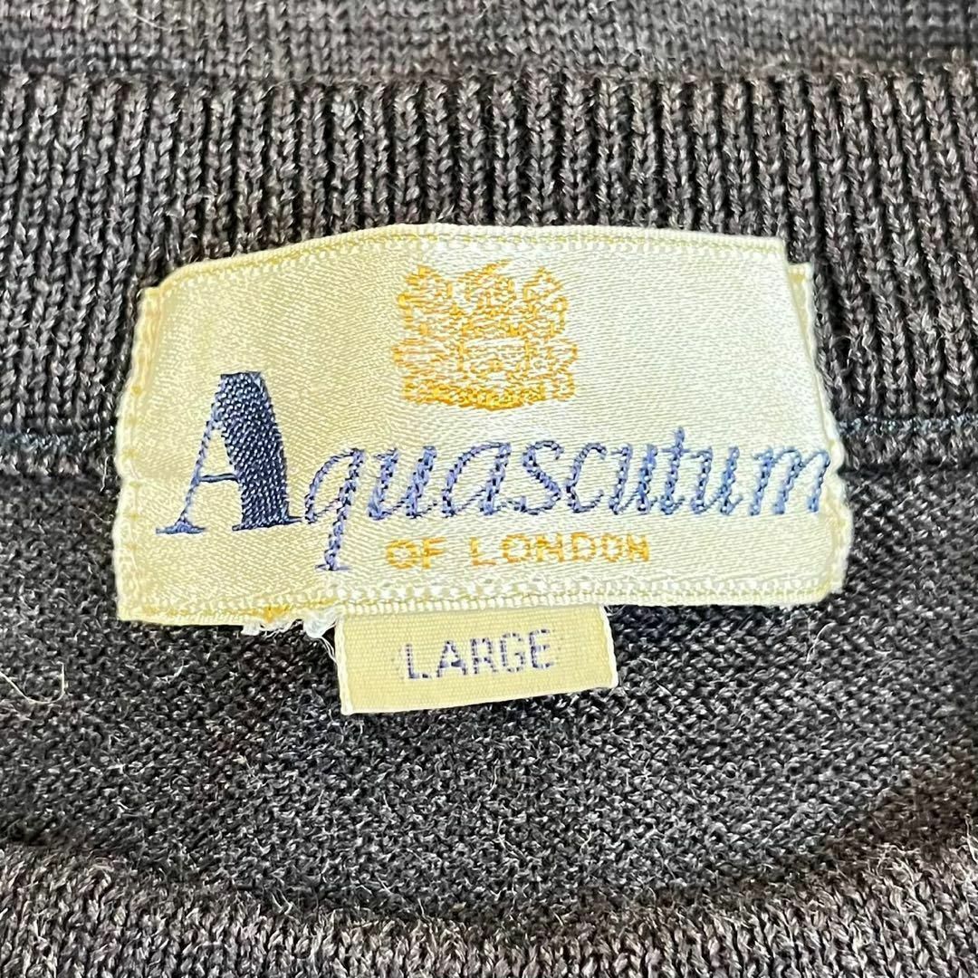 AQUA SCUTUM(アクアスキュータム)のAquascutum (L) ロゴ入り ニット セーター 丸首 長袖 メンズのトップス(ニット/セーター)の商品写真