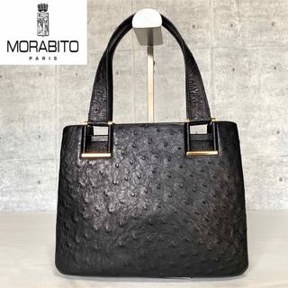 モラビト(MORABITO)の【良品】MORABITO BLACK オーストリッチ ローザンヌ ハンドバッグ(ハンドバッグ)