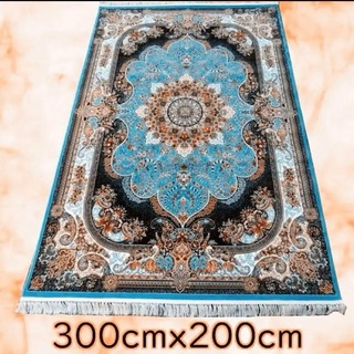 100万ノット★ウィルトン織り高密度、豪華なペルシャ柄絨毯/ターコイズブルー大型(カーペット)