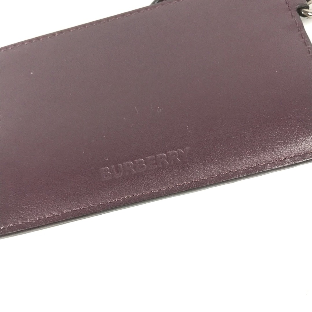 BURBERRY(バーバリー)のバーバリー BURBERRY TB ストラップ付 財布 小銭入れ フラグメントケース カードケース コインケース レザー パープル系 メンズのファッション小物(コインケース/小銭入れ)の商品写真