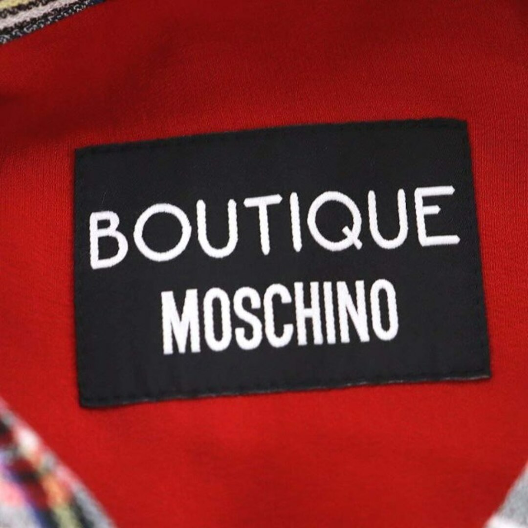 MOSCHINO(モスキーノ)のモスキーノ ブティック リボン付き チェック ノースリーブ シャツ ブラウス レディースのトップス(シャツ/ブラウス(半袖/袖なし))の商品写真