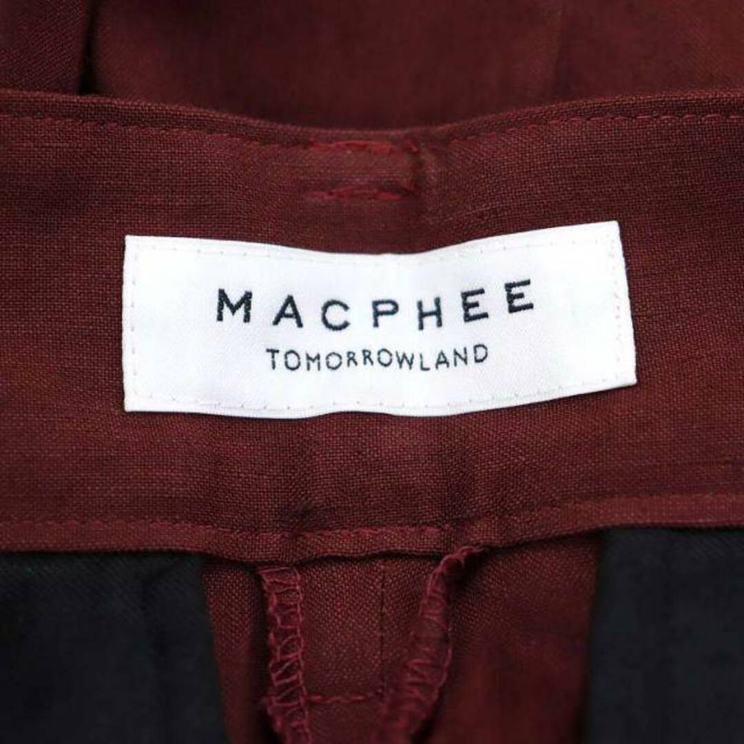 MACPHEE(マカフィー)のマカフィー リネンレーヨンストレッチハイウエストテーパードパンツ 34 S 赤 レディースのパンツ(その他)の商品写真