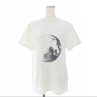 レミレリーフ(REMI RELIEF)のレミレリーフ コットン プリント Tシャツ カットソー 半袖 L 白 黒(Tシャツ(半袖/袖なし))