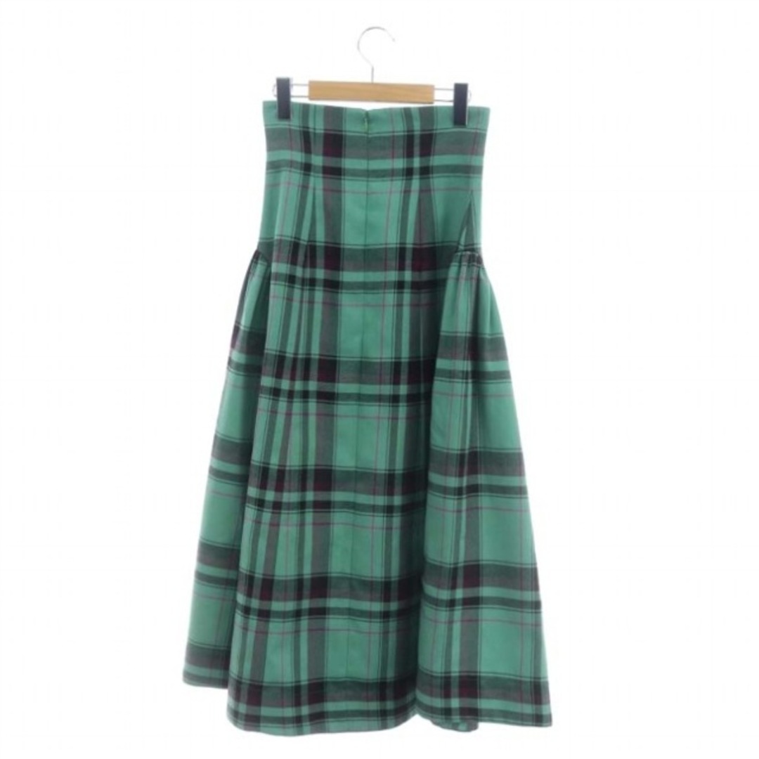 SNIDEL(スナイデル)のスナイデル 23AW ハイウエストフレアスカート チェック ロング 0 緑 レディースのスカート(ロングスカート)の商品写真