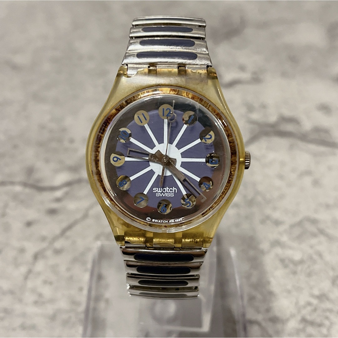 swatch(スウォッチ)の希少 美品 Swatch Blue segments ブルーセグメント 腕時計 レディースのファッション小物(腕時計)の商品写真