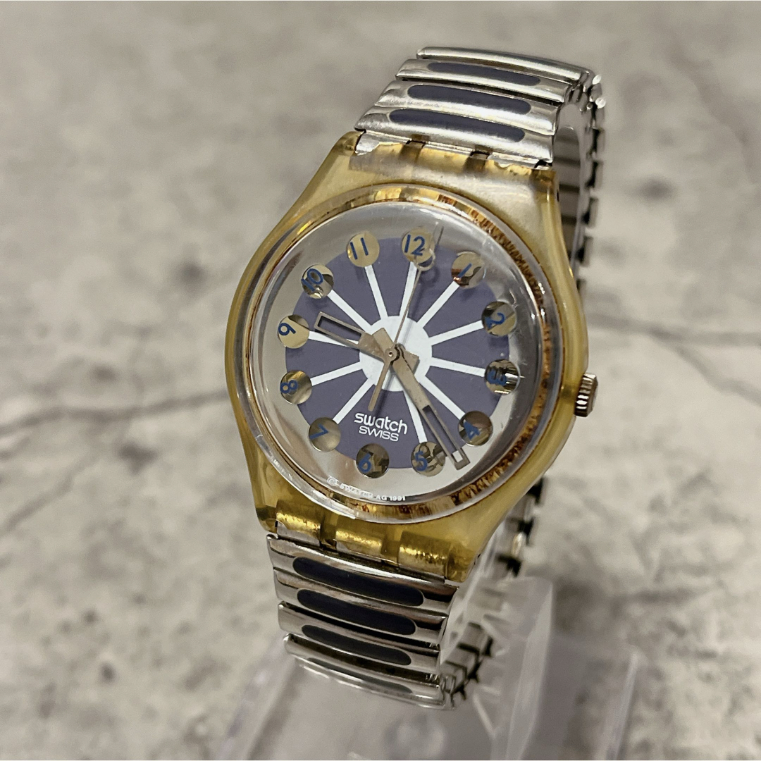 swatch(スウォッチ)の希少 美品 Swatch Blue segments ブルーセグメント 腕時計 レディースのファッション小物(腕時計)の商品写真