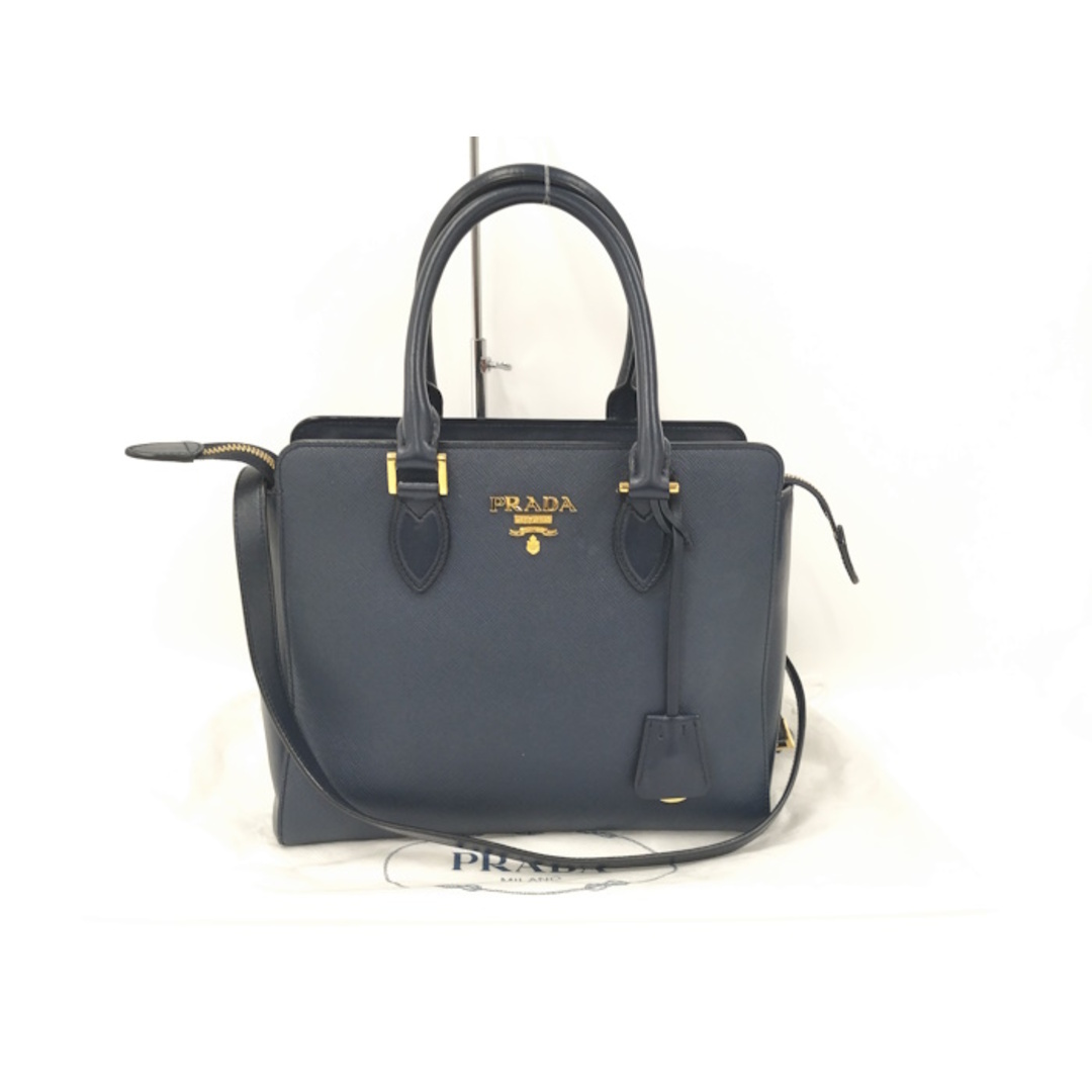 PRADA 2WAY ショルダーバッグ サフィアーノレザー ネイビー PRADA 2WAY ショルダーバッグ サフィアーノレザー ネイビー