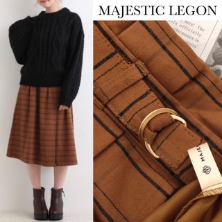 マジェスティックレゴン(MAJESTIC LEGON)のマジェスティックレゴン チェック 細ベルト スカート(ひざ丈スカート)