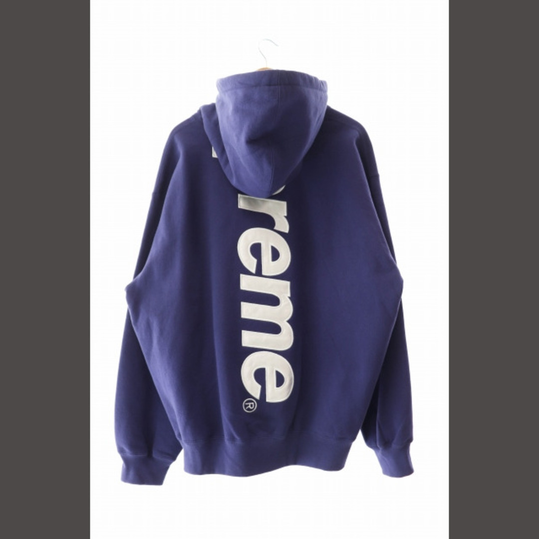 SUPREME 23AW バックロゴ サテン アップリケ プルオーバー パーカー67cm袖丈