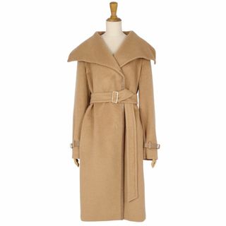 マックスマーラ(Max Mara)の美品 マックスマーラ Max Mara コート 白タグ ロングコート ダブルブレスト キャメル100％ レザー アウター レディース JI44 USA10 FB42(L相当) ブラウン(その他)