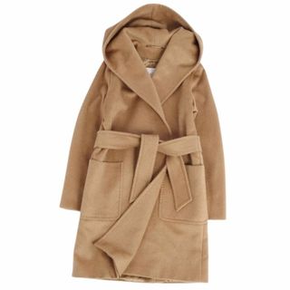 マックスマーラ(Max Mara)の美品 マックスマーラ Max Mara コート 白タグ ピュアキャメル RIALTO リアルト ラップコート フード付き アウター レディース JI36 USA2 FB34(S相当) ブラウン(その他)