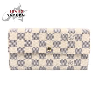 ルイヴィトン(LOUIS VUITTON)のLOUIS VUITTON ルイヴィトン ダミエ アズール ポルトフォイユサラ ベージュ アイボリー ゴールド金具 PVC N61735 長財布 ロングウォレット メンズ 404338 【中古】(長財布)