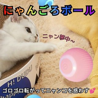 にゃんごろボール 玩具 充電式 ピンク(猫)