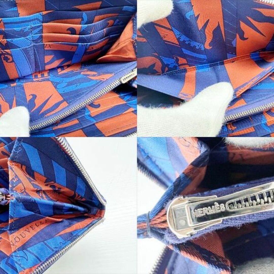 Hermes(エルメス)の美品　エルメス　アザップロング　シルクイン　ブルー　ラウンド長財布　C レディースのファッション小物(財布)の商品写真