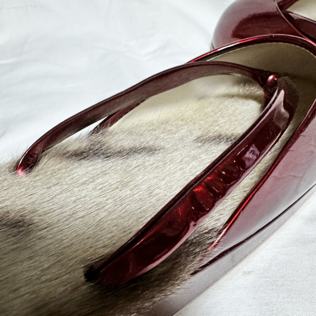高級 和装小物 防寒草履 アザラシ草履 ハラコ 本革 約23.5cm  レディースの靴/シューズ(下駄/草履)の商品写真