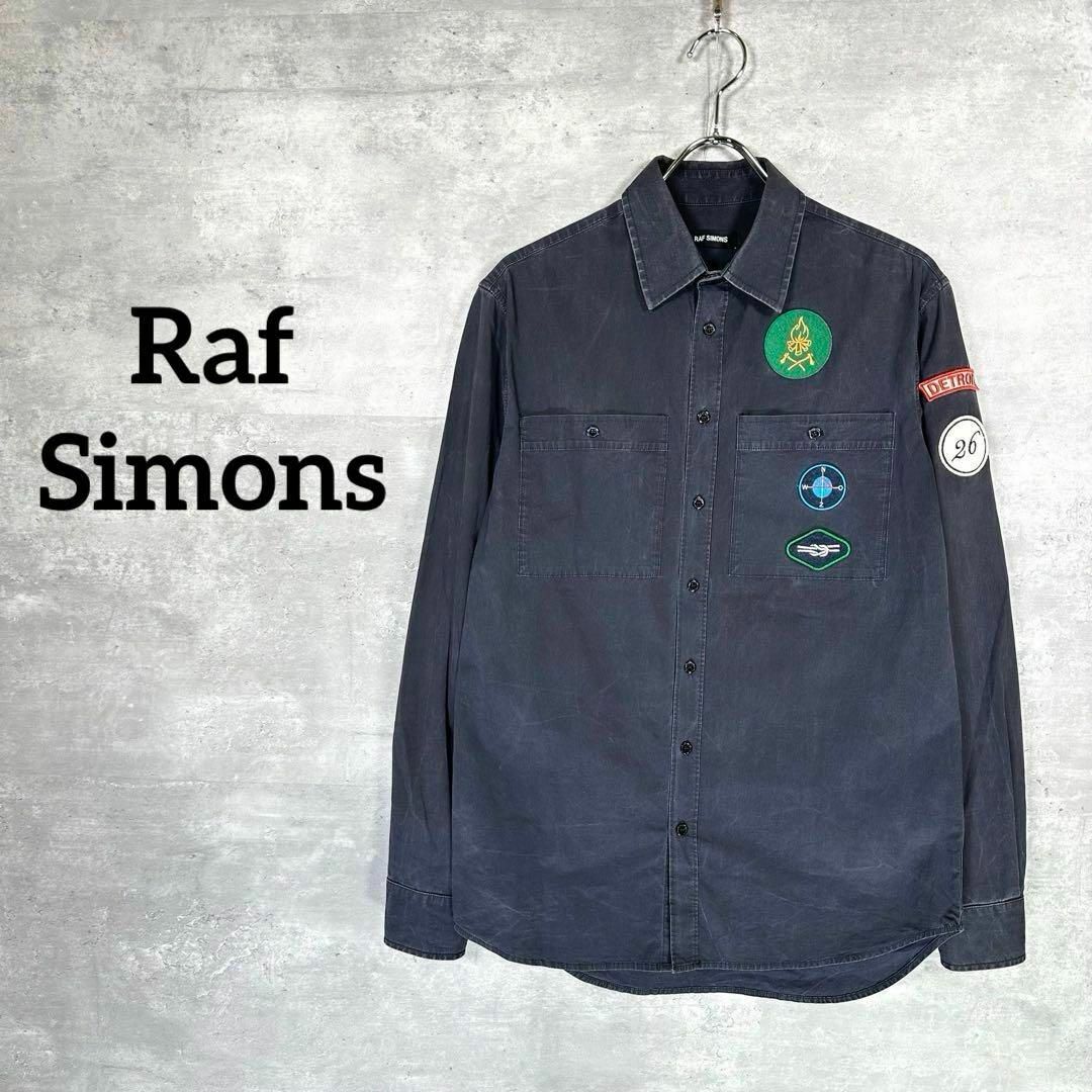 カラーブラック『Raf Simons』 ラフシモンズ (46) バッジスカウトシャツ