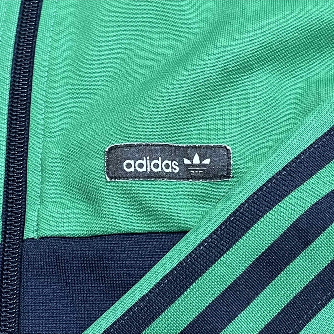 adidas(アディダス)の超美品】アディダス古着トラックジャケットジャージ人気ビンテージ　グリーン緑 メンズのトップス(ジャージ)の商品写真