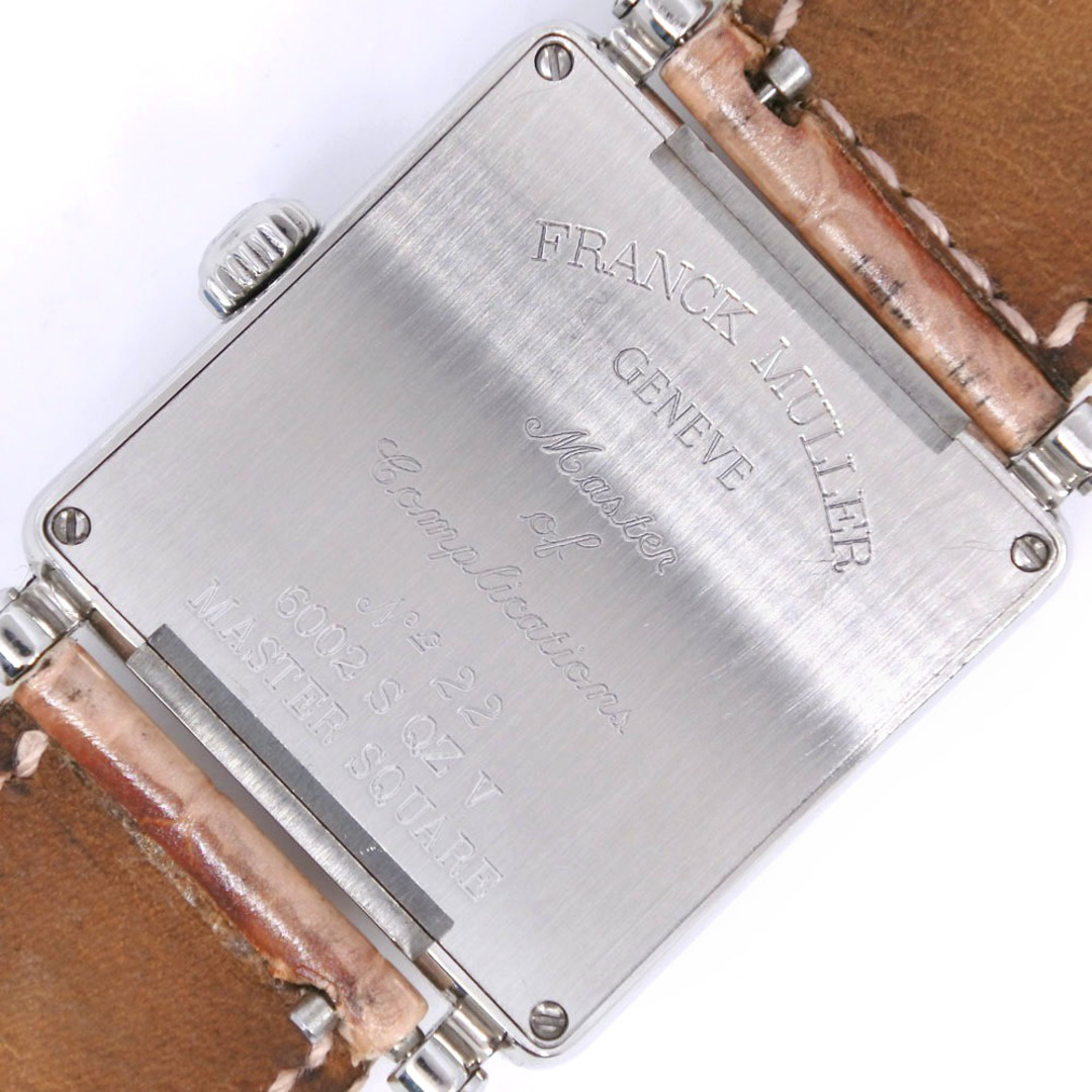 FRANCK MULLER(フランクミュラー)の【FRANCK MULLER】フランクミュラー マスタースクエア 6002S QZ ステンレススチール×クロコダイル ピンク クオーツ アナログ表示 レディース シルバー文字盤 腕時計 レディースのファッション小物(腕時計)の商品写真