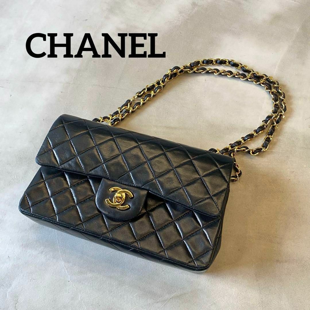 『CHANEL』シャネル マトラッセ23 ダブルフラップチェーンショルダーバッグ素材ラムレザー