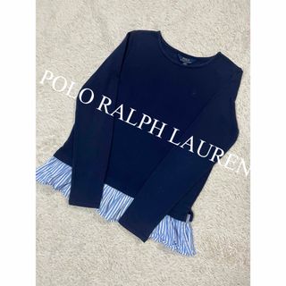 ポロラルフローレン(POLO RALPH LAUREN)のポロ　ラルフローレン　トップス　カットソー　ストライプ　ネイビー人気　完売(カットソー(長袖/七分))