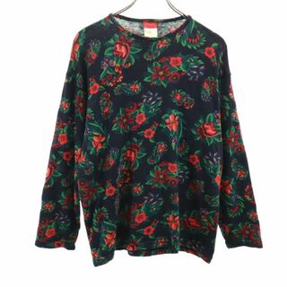 ケンゾー(KENZO)のケンゾー イタリア製 花柄 長袖 ウールブレンド セーター 2 黒系 KENZO ニット レディース 古着 【240120】(ニット/セーター)