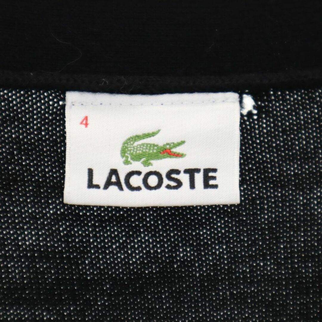 LACOSTE(ラコステ)のラコステ 長袖 Vネック ウール ニット カーディガン 4 ブラック LACOSTE メンズ 古着 【240120】 メンズのトップス(カーディガン)の商品写真