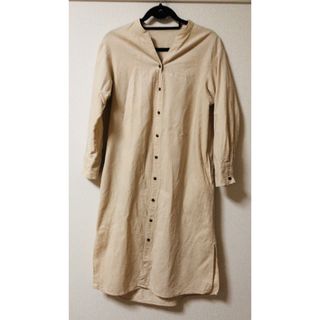 ワールド　ロングシャツ　ワンピース　羽織り　アイボリー　美品(ロングワンピース/マキシワンピース)