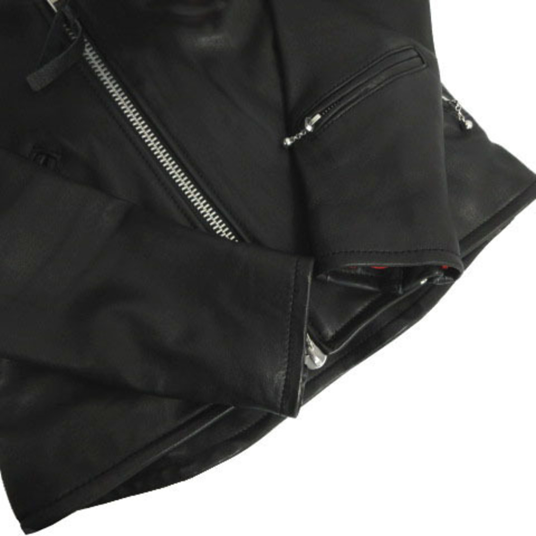 X-girl(エックスガール)のx-girl ライダースジャケット ダブル 羊革 レザー ダブルジップ 黒 2 レディースのジャケット/アウター(ライダースジャケット)の商品写真