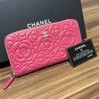 シャネル(CHANEL)の⭐️美品⭐️CHANEL シャネル 財布 カメリア ピンク ラウンドファスナー(財布)