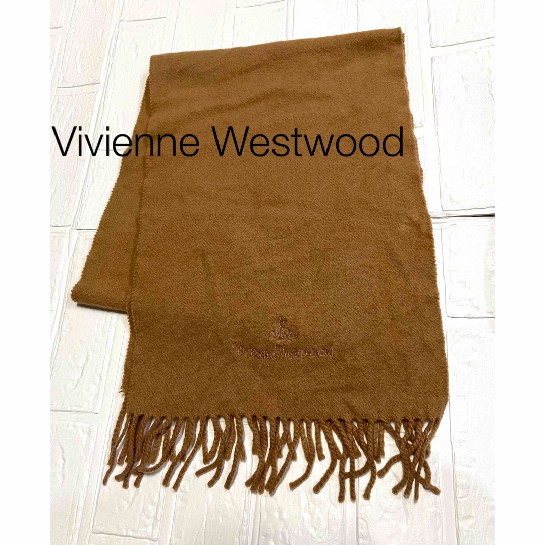 Vivienne Westwood(ヴィヴィアンウエストウッド)のヴィヴィアンウエストウッド マフラー 刺繍 ベージュ レディースのファッション小物(マフラー/ショール)の商品写真