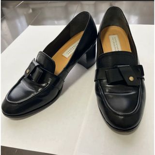 マッキントッシュフィロソフィー(MACKINTOSH PHILOSOPHY)の【本革】マッキントッシュ ローファー 22.5 ブラック リボン パンプス 黒(ローファー/革靴)