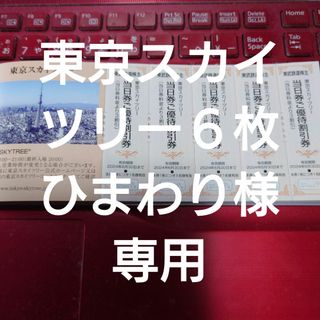 東京スカイツリーチケット　割引券６枚(遊園地/テーマパーク)