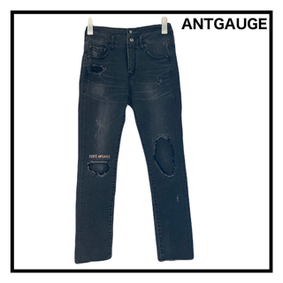 Antgauge - アントゲージ　ダメージプリントデニム　ジーンズ　ブラック　レディース　S