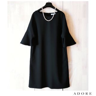 アドーア(ADORE)の◆幻◆ 希少美品 定価4.2万円 ADORE 袖フレアーワンピース 入園　入学式(ひざ丈ワンピース)