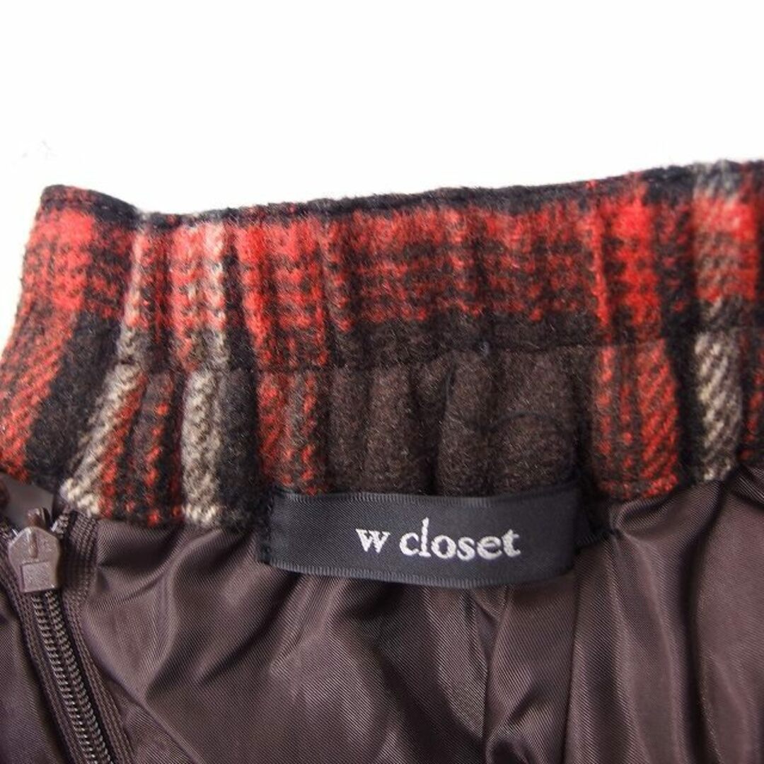 w closet(ダブルクローゼット)のダブルクローゼット w closet チェックタイトスカート ひざ下丈 ミディ丈 レディースのスカート(ひざ丈スカート)の商品写真