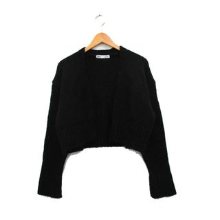 ザラ(ZARA)のザラ ZARA ニット カーディガン トッパー シンプル S ブラック 黒(カーディガン)