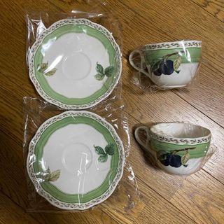 ノリタケ(Noritake)のノリタケ プリマチャイナ・ニューディケイド クラフトーン ペアカップ ソーサー (食器)