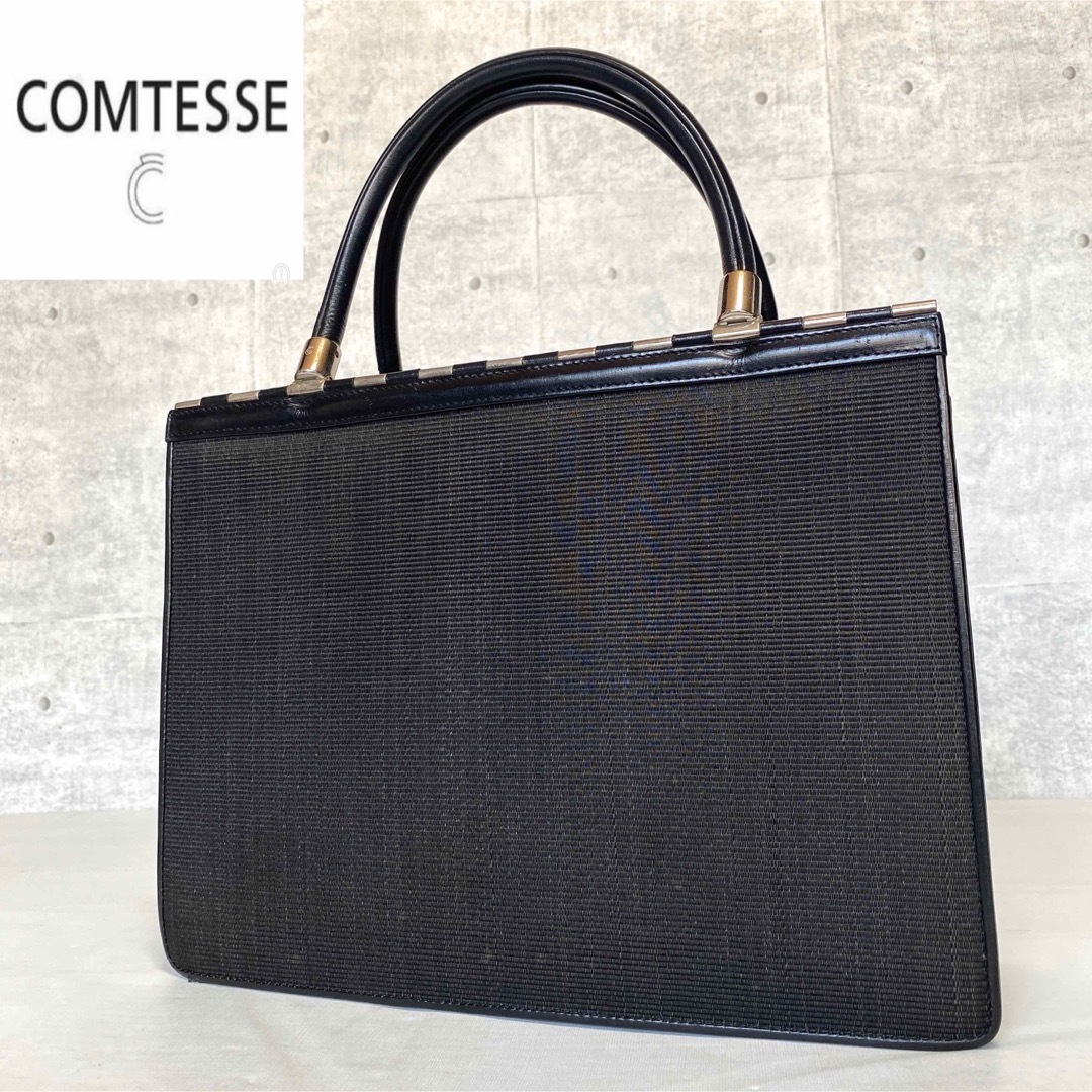 《美品✨レア》COMTESS ホースヘアー　ハンドバッグ　BLACK