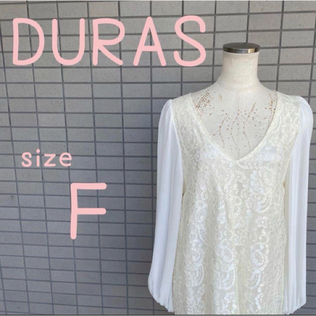 DURAS(デュラス)のDURAS レース ワンピース 袖あり ミニドレス レディースのワンピース(ミニワンピース)の商品写真