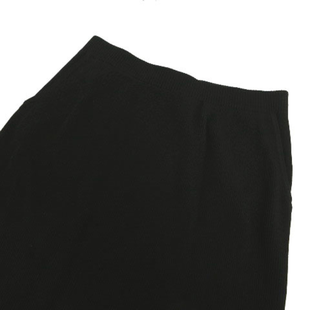 PLST(プラステ)のプラステ ハイゲージリネンブレンドニットスカート 12-1207015 黒 M レディースのスカート(ひざ丈スカート)の商品写真