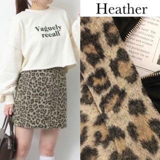 ヘザー(heather)のヘザー レオパード 起毛 ミニ スカート スカパン(ミニスカート)