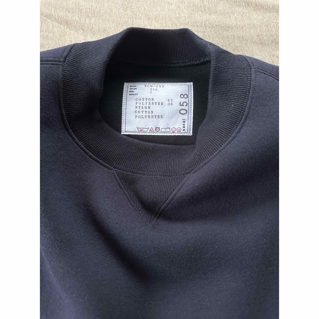 sacai(サカイ)の濃紺1新品 sacai メンズ スポンジ スウェット シャツ 再構築 MA-1 メンズのトップス(スウェット)の商品写真