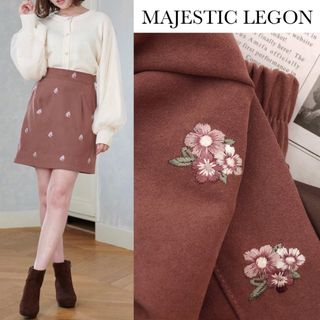 マジェスティックレゴン(MAJESTIC LEGON)のマジェスティックレゴン エンブロイダリー 花柄 スカート(ミニスカート)