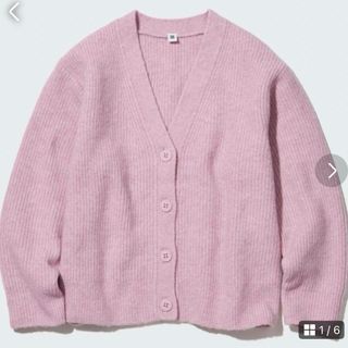 ユニクロ(UNIQLO)のUNIQLO ユニクロ　スフレヤーン　カーディガン　キッズ　レディース　ピンク(カーディガン)